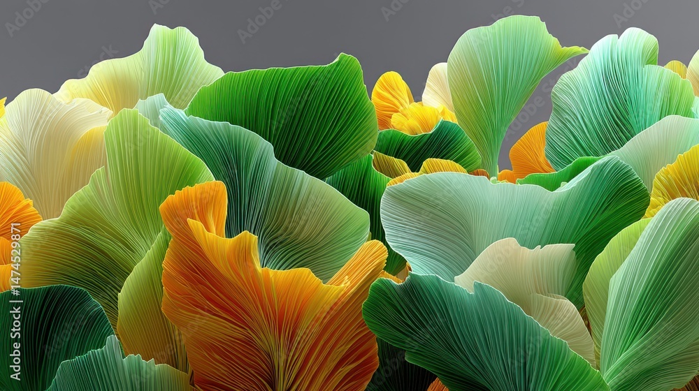 Aufkleber banana leaves texture close up view generative ai