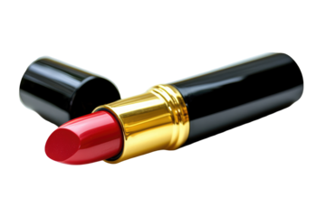 Classic red lipstick in black and gold tube