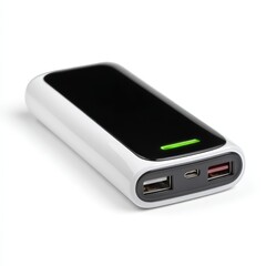 Portable Power Bank White Rechargeable Battery Pack with Multiple USB Ports