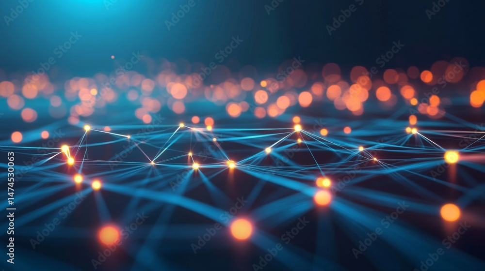 Poster dynamic light patterns abstract visuals digital art modern environment close-up view technology conc