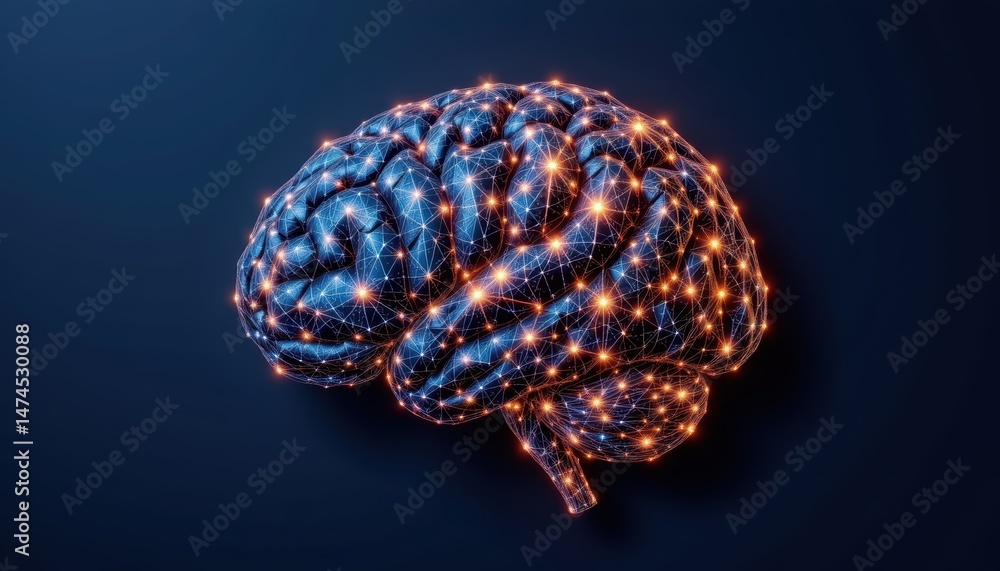 Poster illuminating the complex web, a deep dive into brain connections, neural network, and synaptic activ