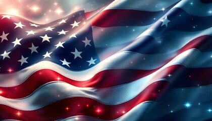 A america flag star blue color background banner for holiday template