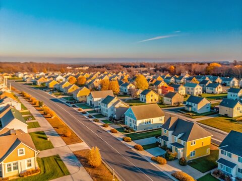 Low Altitude Aerial View of Gunpowder Neighborhood, Joppa, Maryland - Rule of Thirds Composition