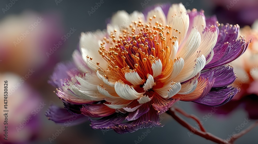 Poster beautiful flower macro view generative ai,stock photo