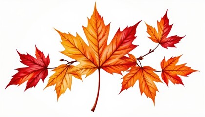 Fototapeta premium Exquisite watercolor painting of a maple leaf, celebration of autumn colors and nature's splendor