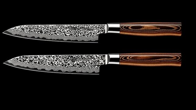 Exquisite Japanese Knives: Precision Blades with Intricate Damascus Patterns for Culinary Arts
