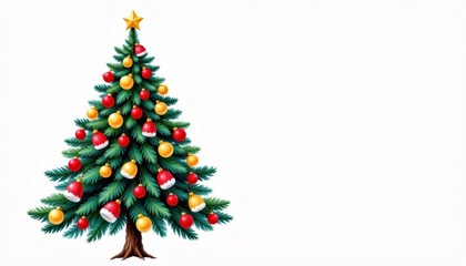 Fototapeta premium Free festive christmas tree clipart for holiday designs and decorations festive