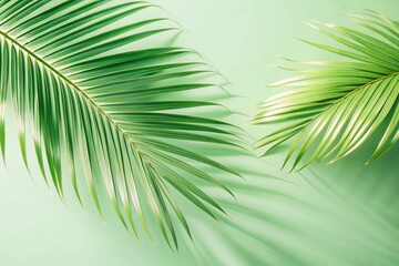 Obraz premium Lush Scenic Palm Trees, Tropical Paradise, Macro Detail, Isolated Background