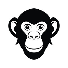 chimpanzee black head silhouette