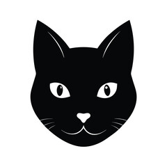 domestic cat black head silhouette 