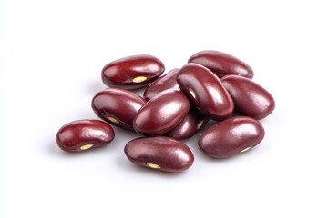 A pile of kidney beans on a white background.