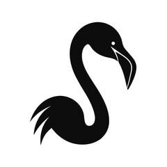 flamingo black head silhouette 