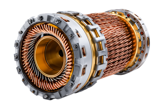Rotor and stator of electric motor in detail
