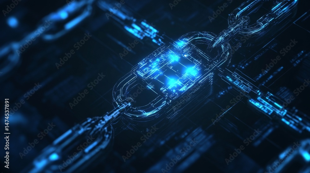 Poster blockchain technology innovations digital realm graphic visuals high-tech environment abstract viewp