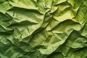 Crinkled, textured paper, muted greens