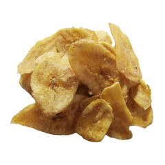  banana chips on white background