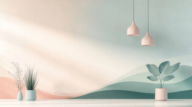 modern minimalistic poster design, workplace stress relief, calm and supportive atmosphere, pastel colors, 