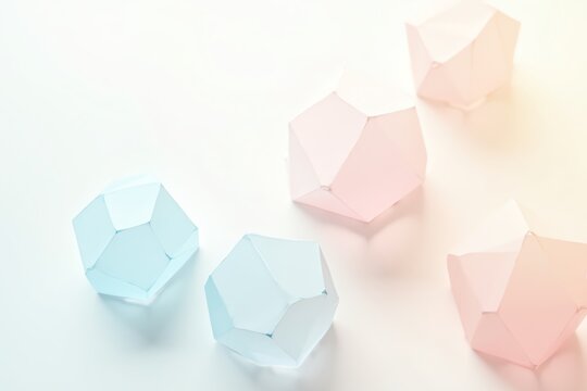 Pastel geometric shapes serene design elegant minimalism subtle colors