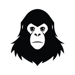 orangutan black head silhouette