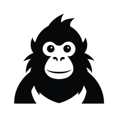 orangutan black head silhouette 