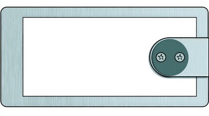 Modern Metal Name Tag with Blank Area for Personalization and Secure Fastening Mechanism