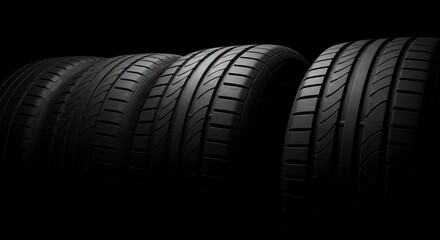 Tires in Dark Studio