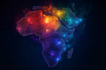 Obraz premium Africa map colorful digital illustration continent travel geography