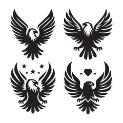 Obraz premium Eagle Symbol Silhouettes Bundle
