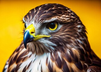 Majestic Hawk Portrait: Detailed Tilt-Shift Bird Photography