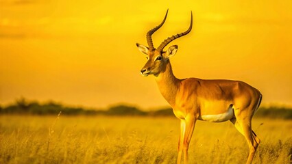 Naklejka premium Majestic Impala in African Savanna: Wildlife Documentary Photography