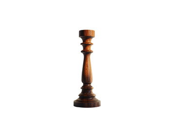 Elegant, dark wood candlestick holder with turned details
