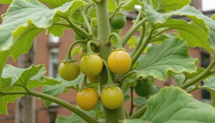 lower leaves turn yellow and start to curl as the plant diverts energy to the pods