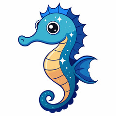 Fototapeta premium Astral Seahorse Fantasy Vector Art