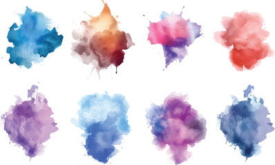 Set of watercolor circles brush