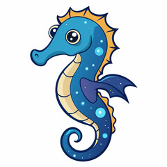 Fototapeta premium Astral Seahorse Fantasy Vector Art