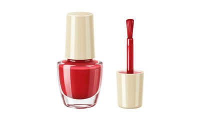 Isolated Red Nail Polish Bottle