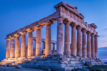 Obraz premium Majestic Ruins of the Temple of Olympian Zeus, Agrigento, Sicily - Ancient Greek Architecture