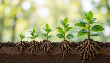 the cotyledons wilt and fall off while true leaves dominate the structure. the roots spread underground, unseen but essential.