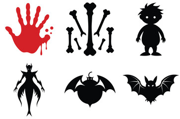 halloween icons set