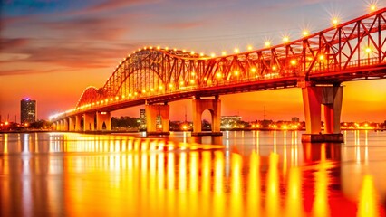 Obraz premium Memphis Mississippi River Bridge Panoramic High-Resolution Stock Photo