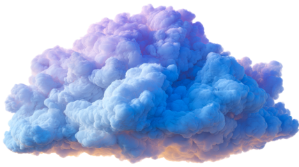 Colorful cumulus cloud with soft gradients in a transparent setting