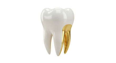 Isolated Tooth with Golden Filling