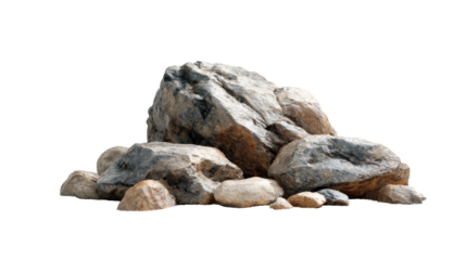 Natural rock formation with various sizes and textures in detail