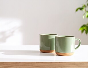 美しいテーブルの上のマグカップ