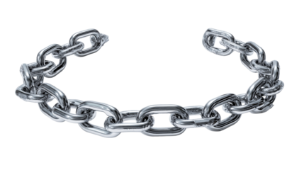 Chic silver chain bracelet on clear background for trendy style