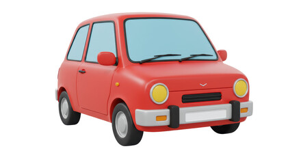 Isolated Red Compact Car