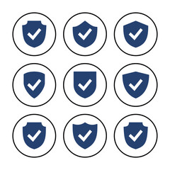 Shield check mark  icon vector. Protection approve sign. Safe icon vector