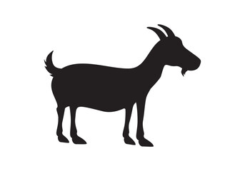 goat silhouette isolated on white