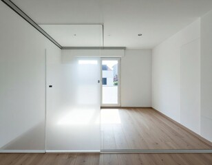 Modern Minimalist Room with Large Window and Natural Light