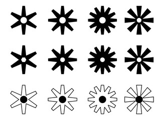 flowers Set outline and line art vector silhouette.